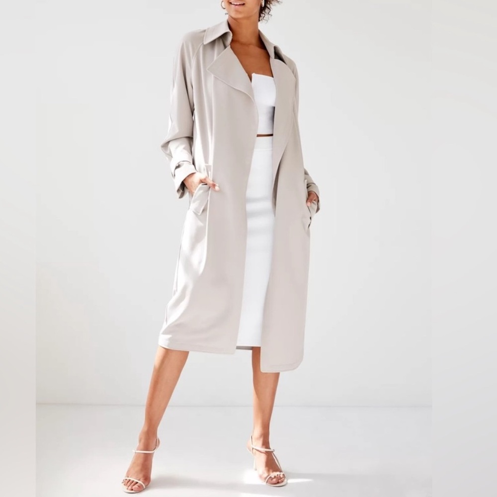 Babaton Open Front Flowy Trench Coat